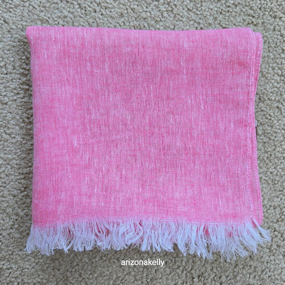 NWOT Italian Linen Scarf Pink